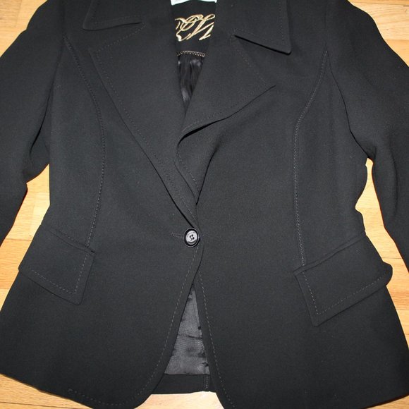 GORGEOUS ZARA BLAZER JACKET BLACK COAT LINES SIZE 6 - Picture 3 of 6